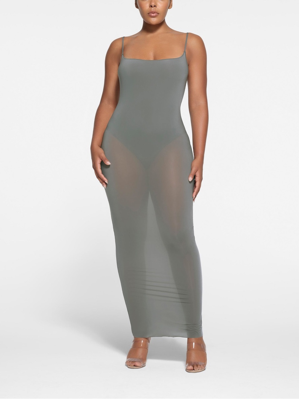 SKIMS Milky Sheer Maxi Slip Dress